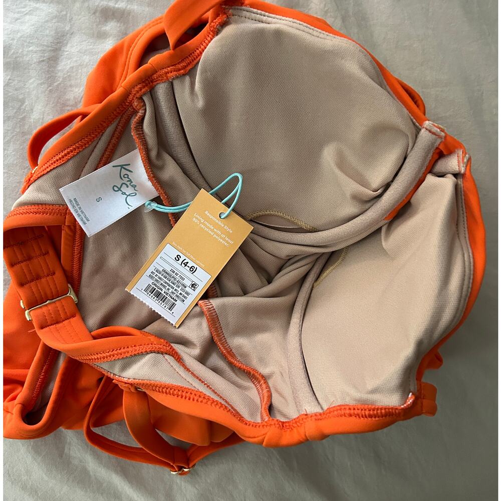 Women's Orange One-Piece Swimsuit - Classic Scoop NWT - Picture 4 of 4